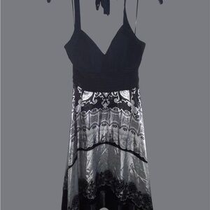 Sangria halter top silk dress.